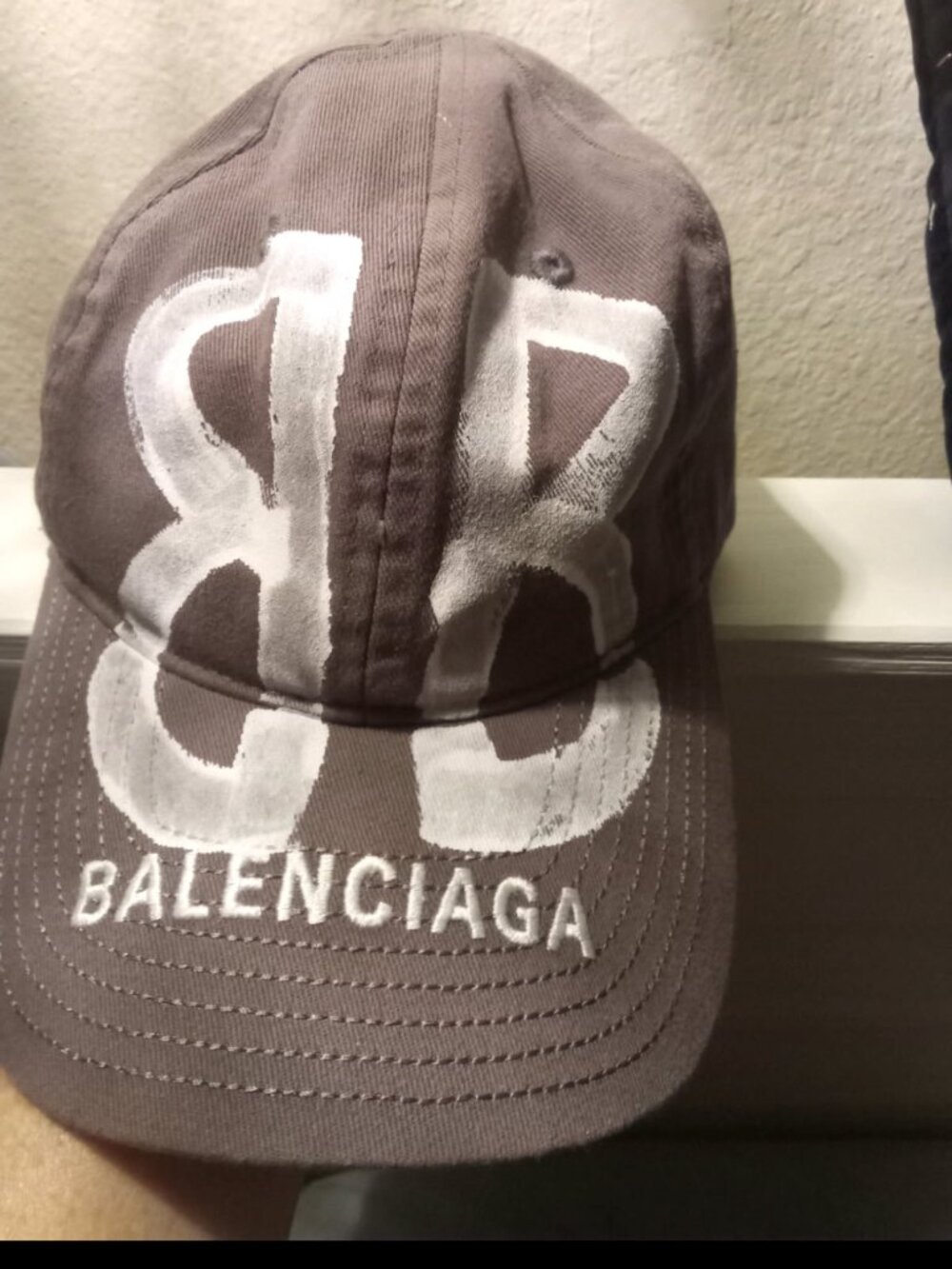 Balenciaga BB Sprayed Cap grey cotton Balenciaga BB Sprayed Cap Hat UNISEX